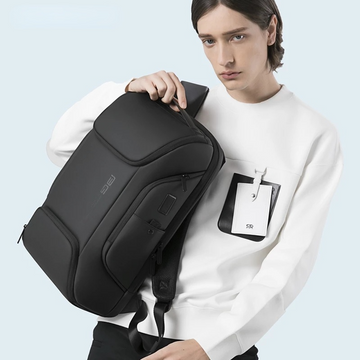 Stylish Everyday Carry Backpacks For Men Waterproof Laptop Backpack 15.6 Inch Grey